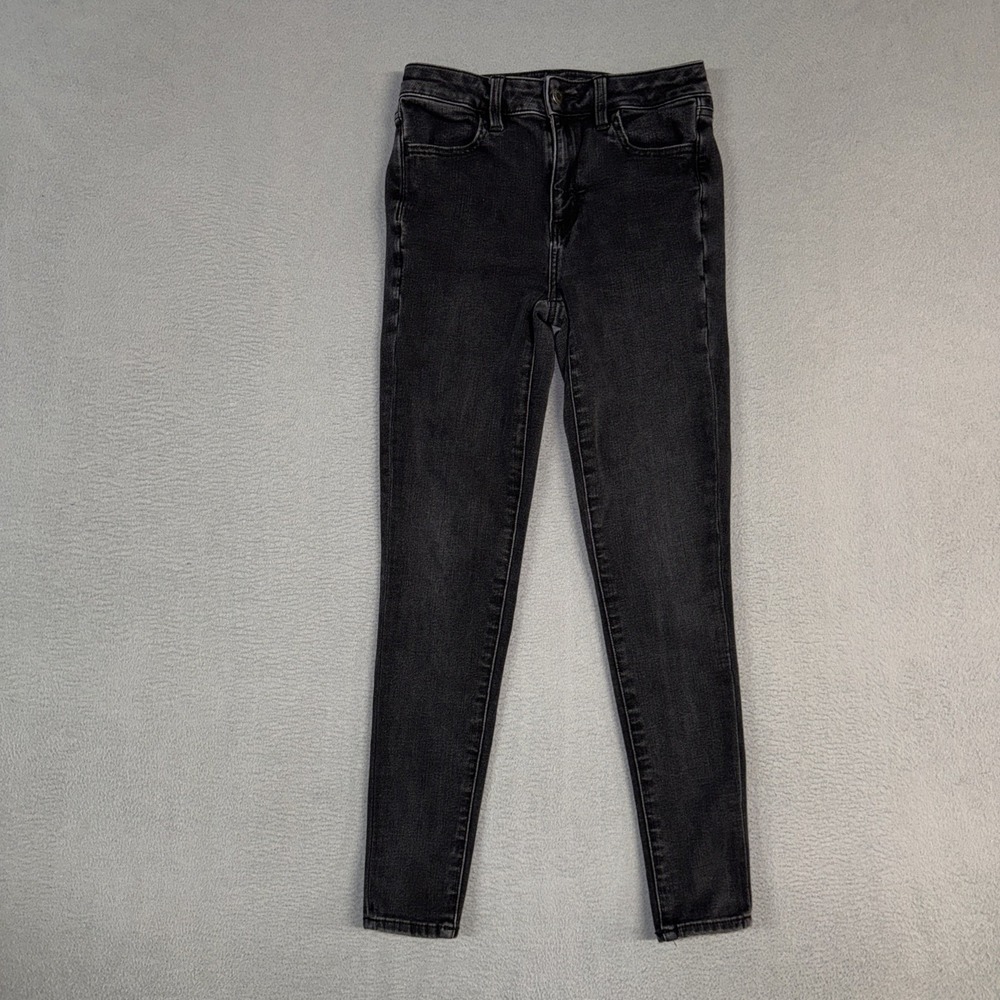 American Eagle Jeans Womens 4 Black Super High-Rise Jegging Stretch Denim Cotton